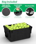 Ardier Foldable Tennis Ball Hopper Cart with Wheels, Portable Pickleball Holder Caddy Holds 175 Tennis Balls or 140 Pickleballs, Lightweight Baseball Basket Collector for Court Training & Coaching,W
