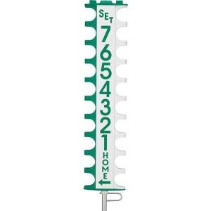 GAMMA Scor-Post Pro Tennis Scorekeeper – Court Scoreboard for Matches – Durable Metal Support Frame – Quick-Release Net Post Attachment – Tracks 3 Sets or 8-Game Pro Set