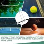 Leyndo 1 Pcs Tennis Court Squeegee 54 inches Floor Broom Commercial with Handle and Wheels Professional Water Remover Stainless Steel Sport Court Accessories, Silver