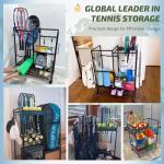 PLKOW Tennis Bag Organizer Tennis Racket Storage Rack, Tennis Equipment Holder for Bags, Balls, Racquet & Accessories, Versatile Gear Organizer for Garage, Club, or School