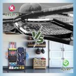 PLKOW Tennis Bag Organizer Tennis Racket Storage Rack, Tennis Equipment Holder for Bags, Balls, Racquet & Accessories, Versatile Gear Organizer for Garage, Club, or School
