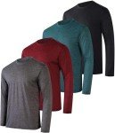 Men's Dry-Fit Long Sleeve Performance T-Shirts (4-Pack)