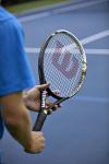 Wilson Hyper Hammer 5.3 Strung Tennis Racket (Black/White, 4 3/8)