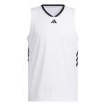 adidas Men's 3-Stripes Basketball Tank Top, White/Black, Large