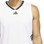 adidas Men's 3-Stripes Basketball Tank Top, White/Black, Large