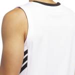 adidas Men's 3-Stripes Basketball Tank Top, White/Black, Large