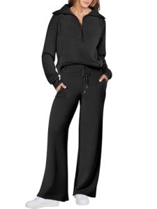 Women's Oversized 2-Piece Lounge Set - Black