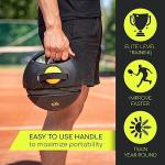 Elite Trainer Tennis Rebound Ball Set | Heavy Duty Power Base, No Filling Required | Three Tennis Balls, Long Elastic Rope, and Drawstring Bag | Premium Solo Training Equipment for Any Skill Level