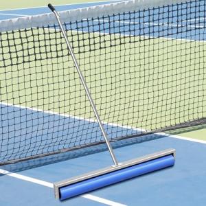 Montex Tennis Court Squeegee, Foam Tennis Sponge Roller 38.5'', Lightweight Quick Clearing Tools for Tennis Basketball Sports Court,Silver
