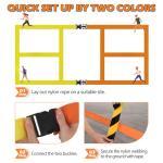 TRINKA Pickleball Court Marking Kit, Temporary Pickleball Court Lines Markers with 2 Tape, Official Size Pickleball Lines Portable Marking Set for Outdoor Indoor Gym Pickleball Tennis (Orange-Yellow)