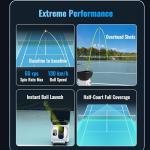 PONGBOT Tennis Ball Machine, APP and Remote Control, Custom Drills, 150 Ball Capacity, Max 80mph,8+ Hours of Endurance, Dual Motor for Topspin and Backspin, PACE S PRO