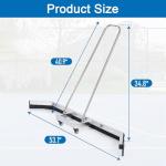 AIWFL Stainless Steel Sport Tennis Court Squeegee with 2 EVA Foam Blade Replacement Water Remover Tennis Court Rain Shuttle 4.5 Feet Sport Professional Squeegee for Basketball Courts,Silver