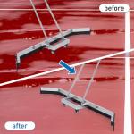 AIWFL Stainless Steel Sport Tennis Court Squeegee with 2 EVA Foam Blade Replacement Water Remover Tennis Court Rain Shuttle 4.5 Feet Sport Professional Squeegee for Basketball Courts,Silver