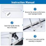 AIWFL Stainless Steel Sport Tennis Court Squeegee with 2 EVA Foam Blade Replacement Water Remover Tennis Court Rain Shuttle 4.5 Feet Sport Professional Squeegee for Basketball Courts,Silver