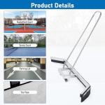 AIWFL Stainless Steel Sport Tennis Court Squeegee with 2 EVA Foam Blade Replacement Water Remover Tennis Court Rain Shuttle 4.5 Feet Sport Professional Squeegee for Basketball Courts,Silver