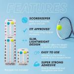 Scoring Right Portable Tennis Racket and Padel Scorekeeper, Easily Mounted Small Score Board to Keep Score of Points, Games, and Sets, ITF Conforming and Lightweight Mini Score Keeper, 1.9g, White