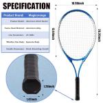 Magicorange Tennis Rackets for Adults 2 Players Recreational Tennis Racquet Set for Beginners and Professional with 4 Tennis Balls, 3 Overgrips, 1 Bag(Blue)