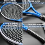 Magicorange Tennis Rackets for Adults 2 Players Recreational Tennis Racquet Set for Beginners and Professional with 4 Tennis Balls, 3 Overgrips, 1 Bag(Blue)