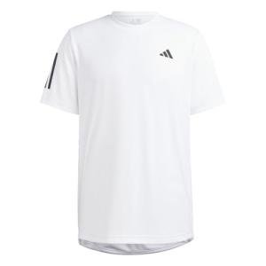 adidas Men's Club 3-Stripes Tennis T-Shirt, White, Large