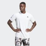 adidas Men's Club 3-Stripes Tennis T-Shirt, White, Large