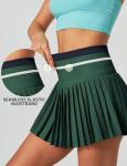 Heathyoga Pleated Tennis Skirt with Pockets for Women Tennis Skort for Woman High Waisted Golf Skirts Athletic Skirt Field Green