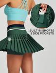 Heathyoga Pleated Tennis Skirt with Pockets for Women Tennis Skort for Woman High Waisted Golf Skirts Athletic Skirt Field Green