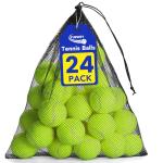 FURWEY 24 Pack Tennis Balls,Thickened Tennis with Mesh Bag for Transport,High Elasticity Training Balls for Beginner, Playing Balls for Dogs