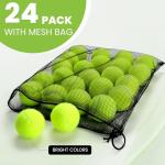 FURWEY 24 Pack Tennis Balls,Thickened Tennis with Mesh Bag for Transport,High Elasticity Training Balls for Beginner, Playing Balls for Dogs