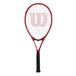 Wilson Federer Pro Staff Precision XL 110 Gloss Red Tennis Racquet in Grip Size 4 3/8" Bundled with a Navy Advantage II Tennis Bag (Incredible Feel and Control)