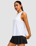 Women's Workout Tops Racerback Athletic Tank Tops Sleeveless Loose Fit Yoga Running Gym Shirts for Women(White,M)