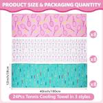 12 Pcs Tennis Cooling Towels Gifts 40 x 12 Inch Breathable Chilly Towel Soft Microfiber Fast Drying Ice Towel Workout Sweat Washcloths Tennis Towels for Women Men Team Sports Player Coach Gift