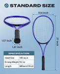HIRALIY 27" Tennis Rackets Set for Adults, 2 Player Pre-Strung Tennis Racquets, 2 Overgrip Tapes,3 Balls, and 3 Carrying Bag, Outdoor Recreational Sport for Beginner (Blue)