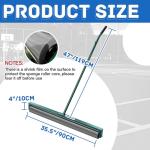 Suclain Tennis Court Squeegee 36 Inch PVA Foam Tennis Sponge Roller Lightweight Removes Water Quickly Clear Floors Tool for Tennis Basketball Sports Courts Garages (Gray,1pcs)