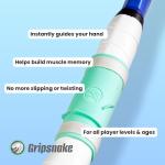 Gripsnake™ Tennis Training Equipment – Grip Position Aid for Power, Spin & Control | Device for Improving Forehand, Backhand, Serve & Volleys | Right-Handed Version