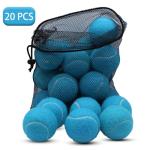 SHYUJAJIE Tennis Balls, 20 Pack Training Tennis Balls,High Elasticity Practice Tennis for Beginner, Exercise Playing Balls for Pet Dog (Light Blue)