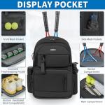 ANILD Tennis Bag Multi-Sport Tennis Racket Backpack for 2 Rackets with Ventilated Shoe Compartment for Men & Women