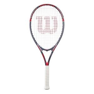Wilson Tour Slam Adult Recreational Tennis Racket - Grip Size 3 - 4 3/8", Red/Grey