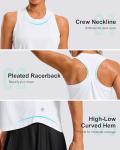 G Gradual Women's Workout Tank Tops Racerback Athletic Yoga Tops Loose Fit Sleeveless Running Gym Sports Shirts for Women(White,M)