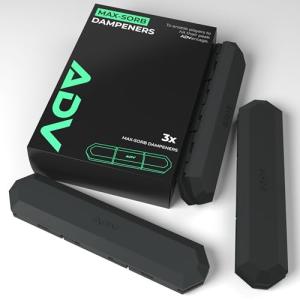 ADV Tennis Dampener with Custom Feel, Racket Shock Absorber to Reduce Vibration and Stay on The Racket, Engineered Poly-Silicone Tennis Racket Dampener, Black, Max Sorb 3-Pack…