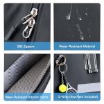 SPORJET Tennis Backpack with 2 Rackets Holder, Water-Resistant PU Leather Tennis Racket Bag for Women & Men, Sling Crossbody Sports Backpack for Tennis, Pickleball & Badminton, Tennis Gifts