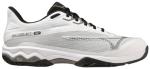 Mizuno Men's Wave Exceed Light 2 AC Tennis Shoe, White-Metallic Grey, 8.5