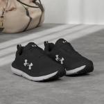 Under Armour Women's Charged Assert 10, (001) Black/Black/White, 8, US