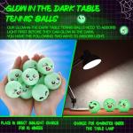 ShinyRelief 24 Pcs Glow in The Dark Table Tennis Balls Halloween Luminous Emotion Bouncy Balls Glowing Halloween Party Favors Goodie Bag Fillers Cat's Fun Playmate for Holidays Outdoor Indoor Games