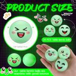 ShinyRelief 24 Pcs Glow in The Dark Table Tennis Balls Halloween Luminous Emotion Bouncy Balls Glowing Halloween Party Favors Goodie Bag Fillers Cat's Fun Playmate for Holidays Outdoor Indoor Games