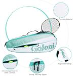Goloni Tennis Bag 3-4 Racquets with Front Extral Pocket for Other Essentials,Tennis Rackets Bag with Removable Shoulder Strap,Green