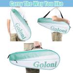Goloni Tennis Bag 3-4 Racquets with Front Extral Pocket for Other Essentials,Tennis Rackets Bag with Removable Shoulder Strap,Green