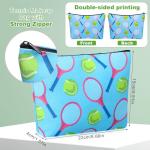 Bulyoou 10 Pcs Tennis Gifts for Women Funny Cosmetic Bag Inspirational Makeup Bag Tennis Accessories for Women Sports Lovers Players Coach Christmas Team Gifts