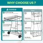 TurboStride Ball Hopper Basket – Tennis & Pickleball Picker for Easy Collection with Wheels