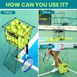 TurboStride Ball Hopper Basket – Tennis & Pickleball Picker for Easy Collection with Wheels