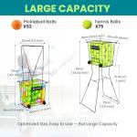TurboStride Ball Hopper Basket – Tennis & Pickleball Picker for Easy Collection with Wheels